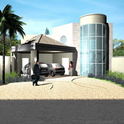 projeto casa condomínio ipe terreno 12×25 térrea mezanino vidro curvo telhado aparente arquiteto limeira