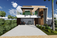 projeto casa sobrado modernao terreno 10×25 250m2 fachada reta quadrada caixote arquiteto campinas