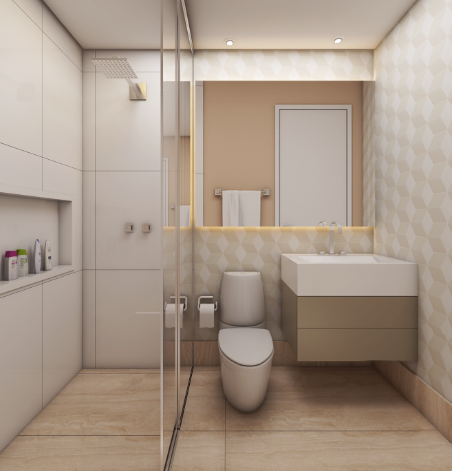 projeto ambientes interiores apartamento compacto pequeno terrazzo limeira arquiteto banheiro