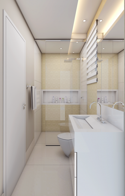 projeto ambientes interiores apartamento compacto pequeno terrazzo limeira arquiteto banheiro