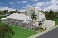 projeto casa térrea mezanino terreno 12×25 condomínio ipê limeira arquitetura moderna telhado aparente