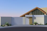 projeto casa terreno declive 200m2 6 vagas garagem subsolo estrutura metálica arquitetura inspirada campo rustico moderno