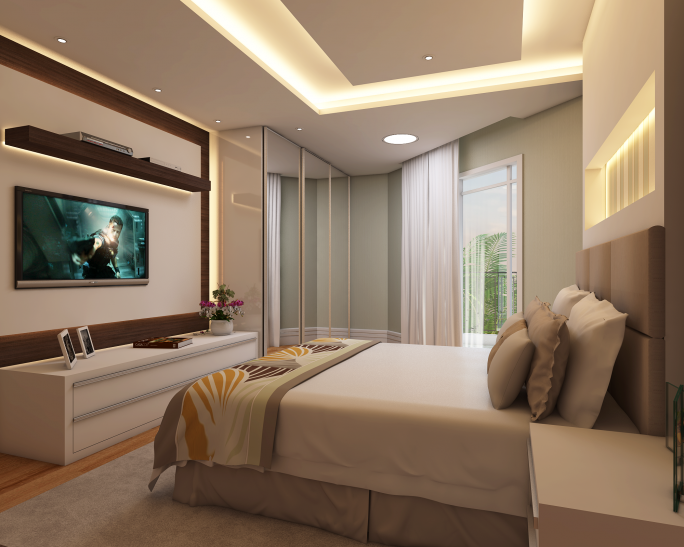 projeto decoração design interior ambiente quarto solteiro cama casal descontraído moderno elegante bom gosto alto padrão arquiteto limeira