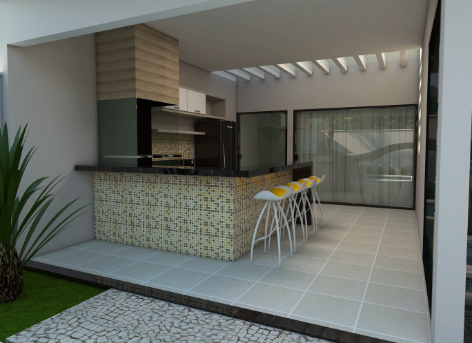 projeto casa térrea alto padrão planta fachada moderna terreno 10x30 garagem subterrânea