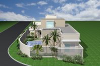 projeto planta casa esquina 3 suítes lazer piscina arquitetura moderna