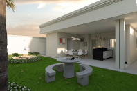 projeto casa terrea mezanino arquitetura estilo neoclassica telhado embutido terreno 12×34 Condominio Lagoa Araras