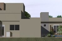projeto casa terrea fachada moderna reta terreno 11×28 condominio lazer integrado