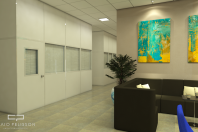 projeto design interiores corporativo sala de convivência empresa moderna