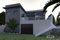 projeto casa térrea com terreno desnivel declive 15×30 itatiba campinas arquitetura moderna reta