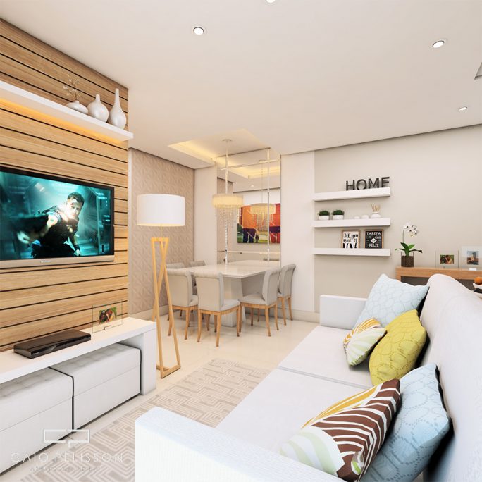 projeto apartamento compacto moderno bom gosto 60 metros decoração ambientes terrazzo limeira