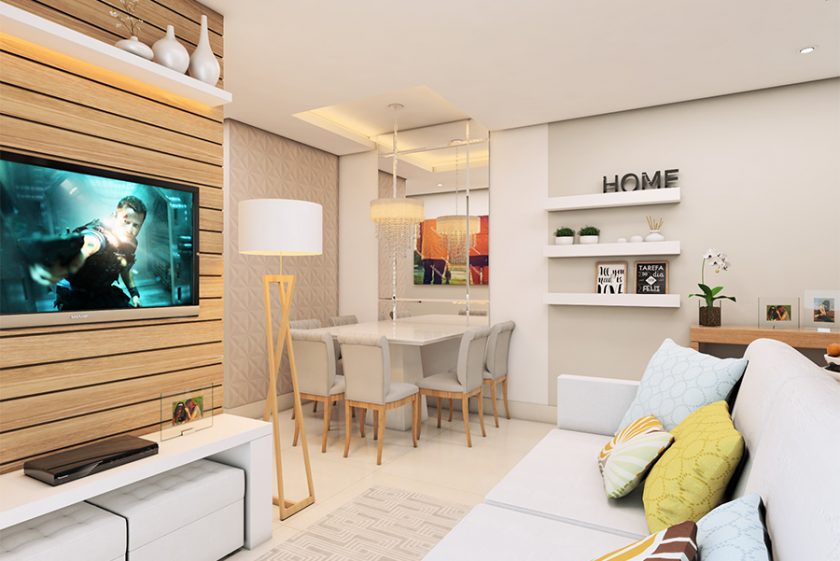 projeto apartamento compacto moderno bom gosto 60 metros decoração ambientes terrazzo limeira