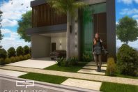 projeto planta casa térrea com mezanino fachada moderna contemporânea condomínio Hortolândia campinas