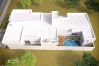projeto casa térrea 180 metros fachada moderna condomínio terras sao bento fachada reta