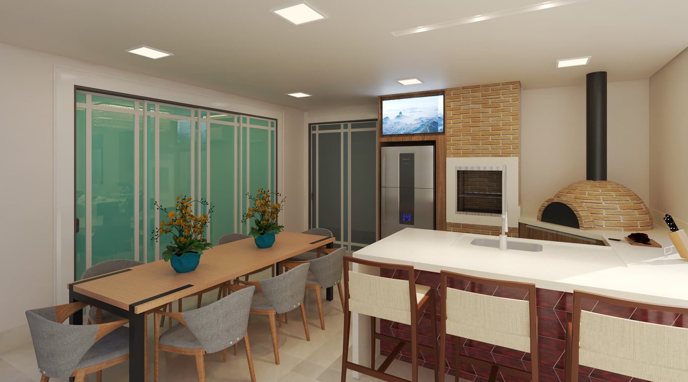 Área Gourmet Clássica com Acabamento Refinado