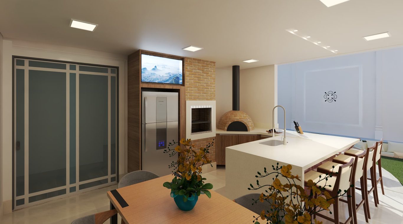 Área Gourmet Clássica com Acabamento Refinado