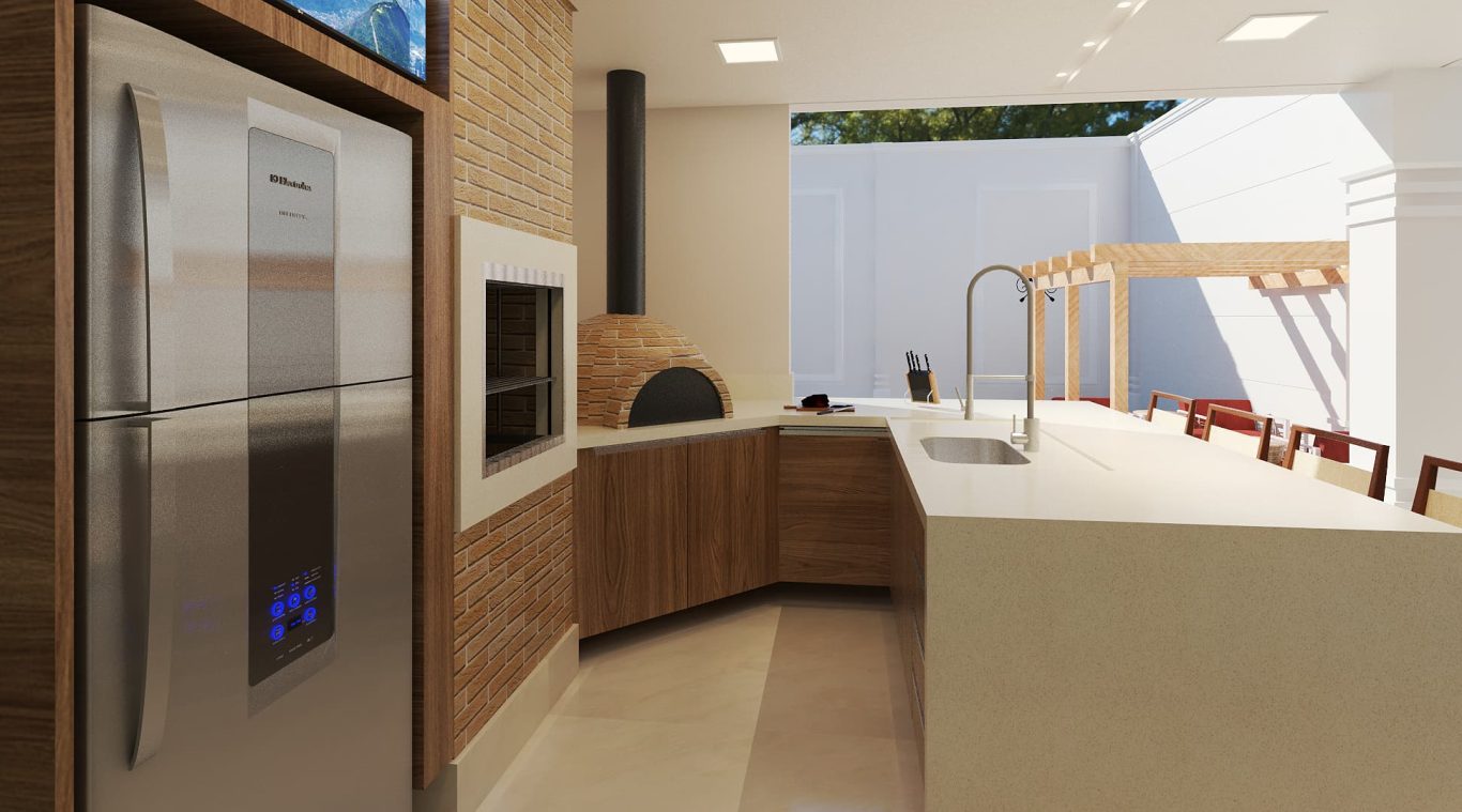 Área Gourmet Clássica com Acabamento Refinado