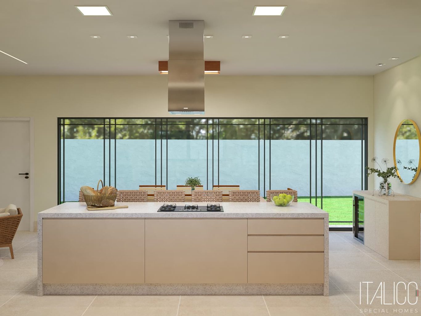 Área Gourmet Elegante Estilo Neoclássica