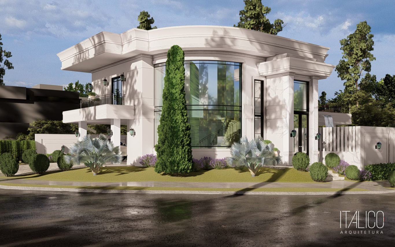 Fachada Neoclássica de Residência no Alphaville D. Pedro Zero em Campinas