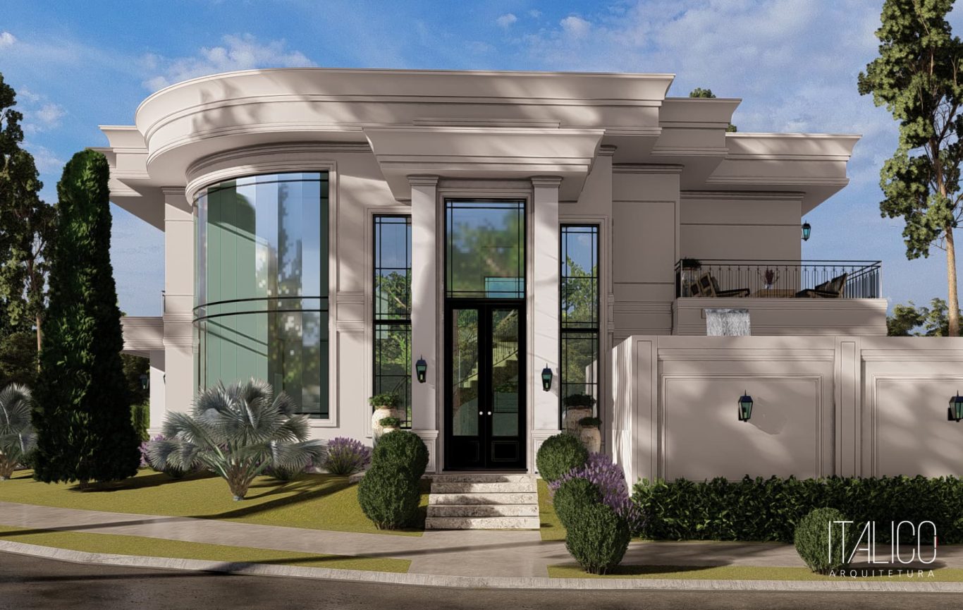 Fachada Neoclássica de Residência no Alphaville D. Pedro Zero em Campinas
